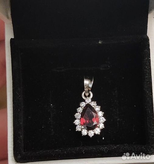 Подвеска серебро с гранатом