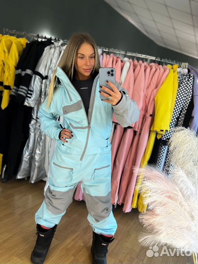 Комбинезон унисекс горнолыжный на мембране голубой