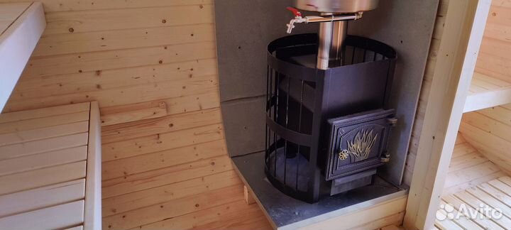 Баня бочка квадро. Есть выставка в Москве