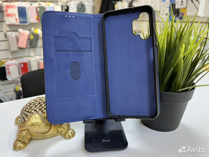 Чехол Samsung A13 Lux качество синий, книжка