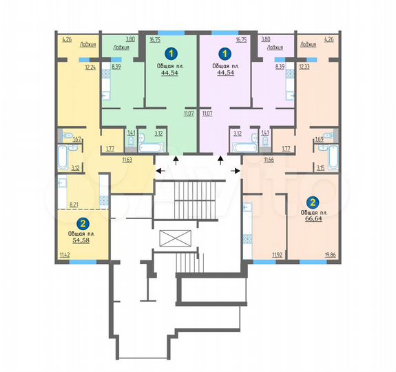 2-к. квартира, 62 м², 7/19 эт.