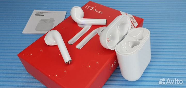 Наушники Airpods I15 tws Сенсорные 2 микрофона