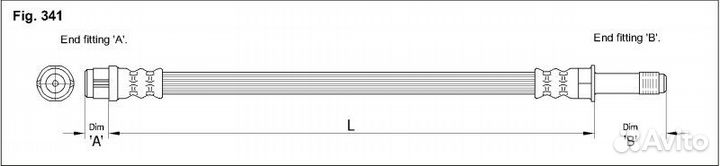 Шланг тормозной передний KK FT0362