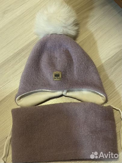 Комплект шапка и шарф для девочки