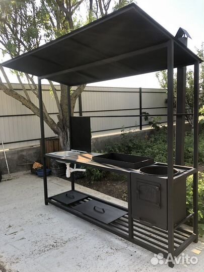 Мангал с крышей,мангал с печью 4мм