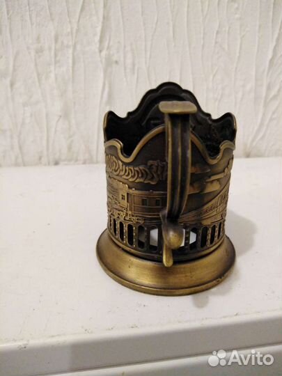 Подстаканник ржд, латунь, поезда