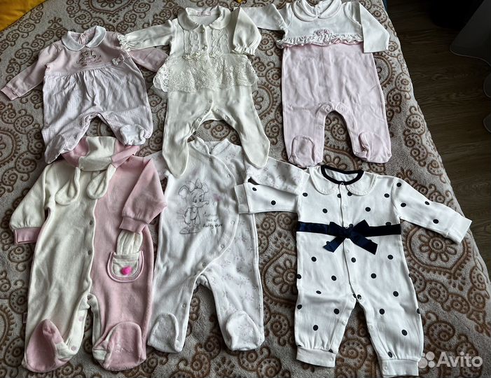 Детские вещи пакетом от 0 до года для девочки