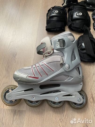 Ролики женские 37р Rollerblade, защита, рюкзак