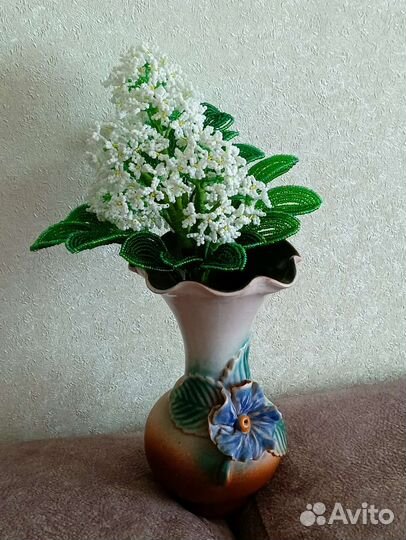 Ветка сирени из бисера