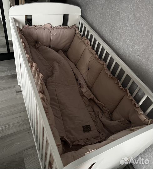 Бортики, одеяло и подушка