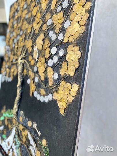 Картина Денежное дерево холст ручная работа