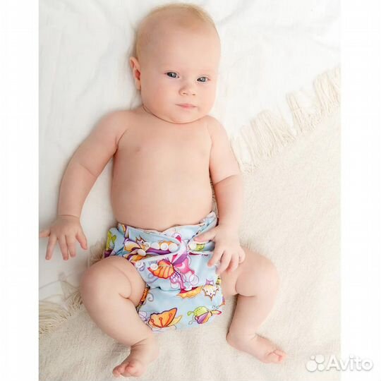 Новый Многоразовый подгузник Little Fox Бабочки