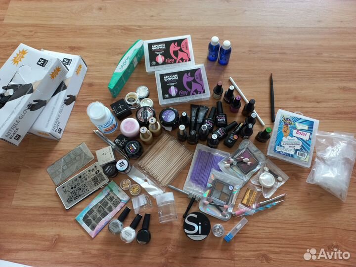 Набор для маникюра, база, топ, гель, втирка, перч