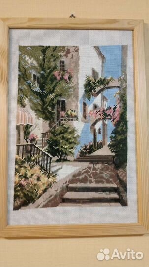 Вышитая картина Итальянский дворик