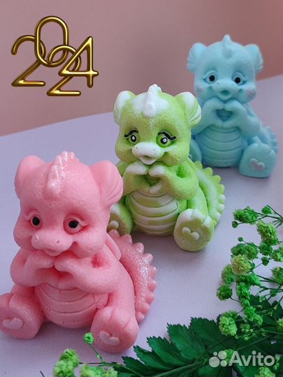 Мыло ручной работы дракон символ года 2024