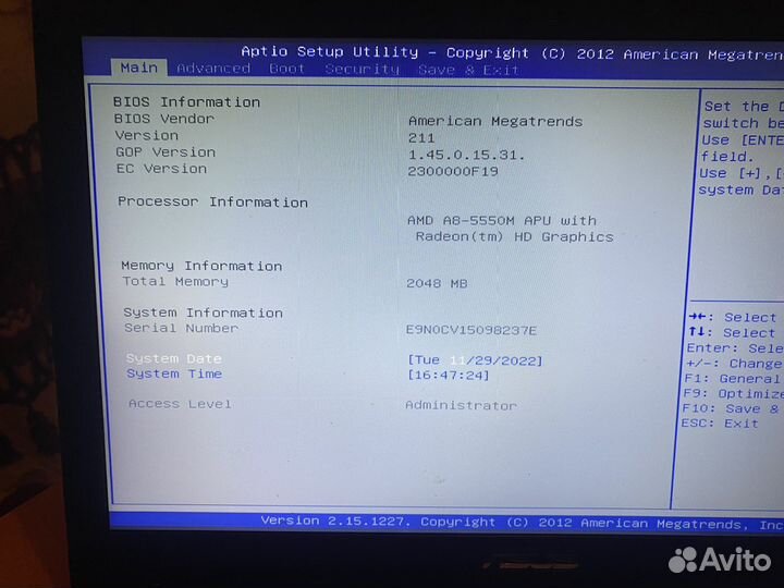 Asus K550D A8-5550M/2gb/Radeon 8670m 2gb