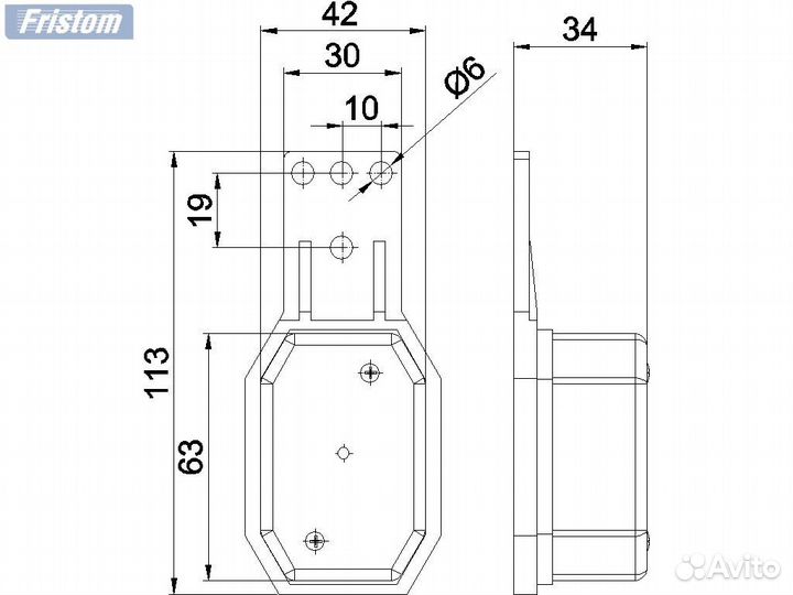 Фонарь габаритный прицепа FT-001 Zll+K с кронштейн