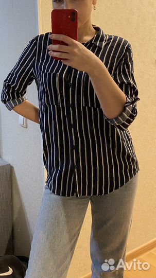 Рубашка женская в полоску размер S