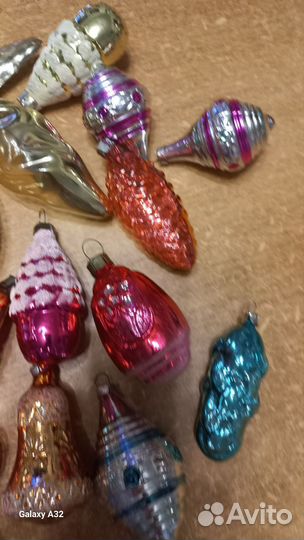 Стеклянные ёлочные игрушки СССР