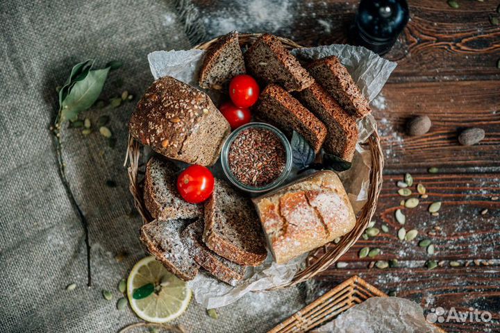 Хлеб цельнозерновой на закваске и безглютеновый