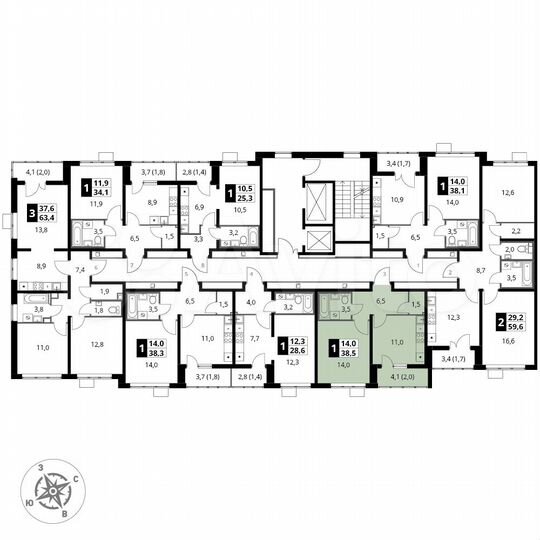 1-к. квартира, 38,5 м², 20/24 эт.