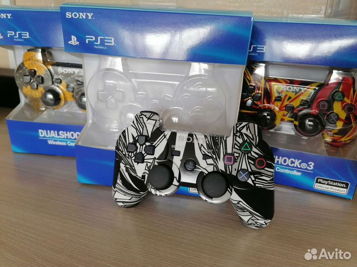 Джойстик PS3 чёрно белый