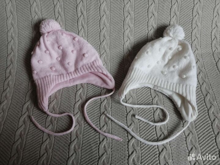 Шапка для девочки, для двойняшек