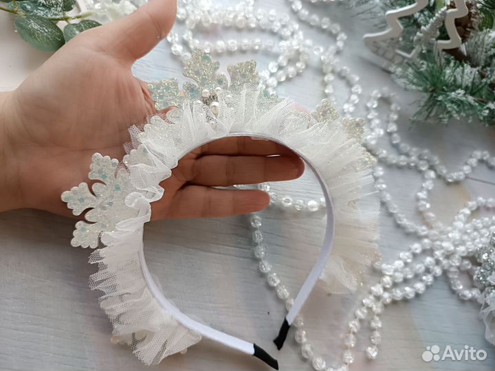 Новогодний ободок снежинка