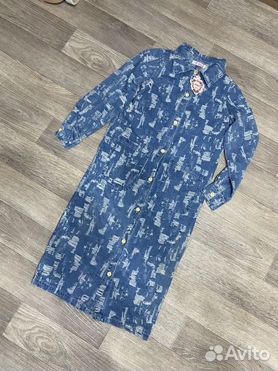 Джинсовое платье макси