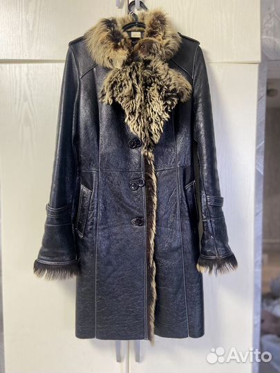 Женская кожаная дубленка 44