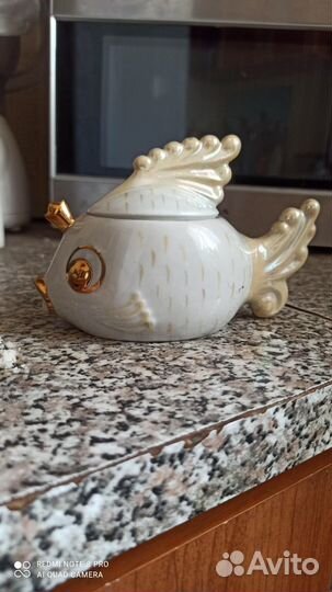 Икорница и солонка,раритет фарфор