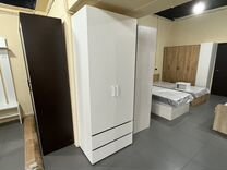 Шкаф двухстворчый белый с ящиками высота 210 см