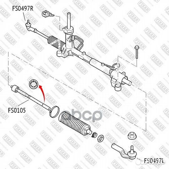 Наконечник рулевой тяги FS0497R fixar