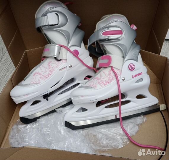 Коньки ледовые раздвижные размер 30-33