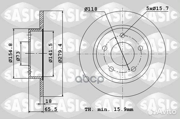 Диск тормозной 2464J84J Sasic