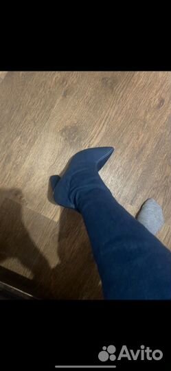 Ботфорты джинсовые