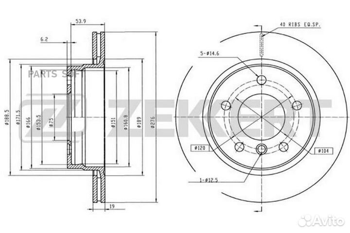 Диск торм. задн. BMW 3 (E36 E46) 95- zekkert BS5789