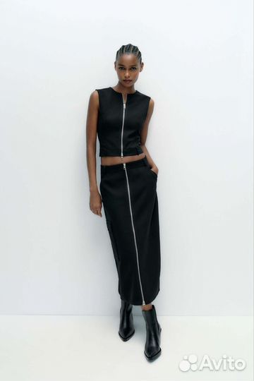 Zara топ на двойной молнии
