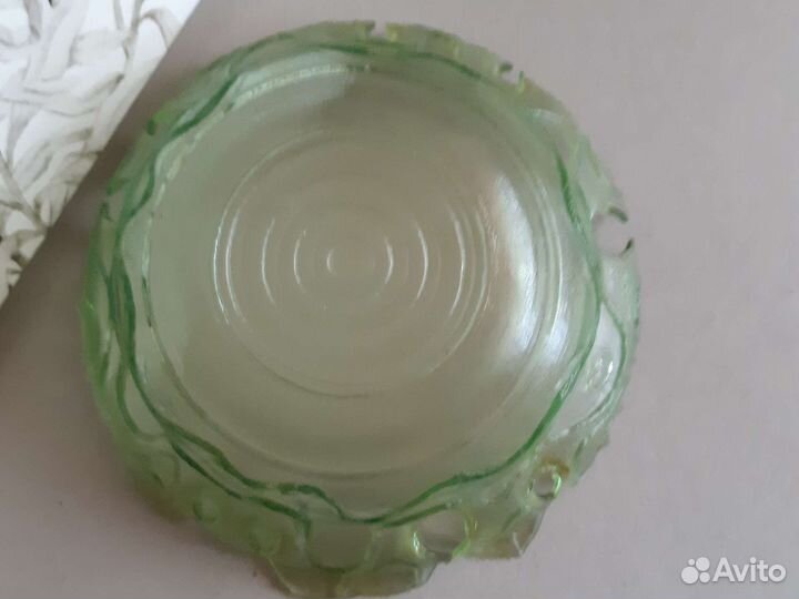 Ваза для фруктов цветное стекло СССР