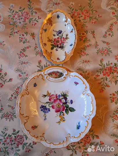 Блюдо 2 шт старинное фарфор Германия