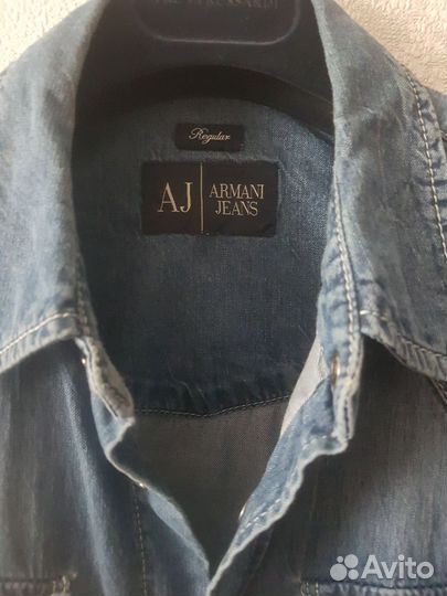 Джинсовая рубашка armani jeans