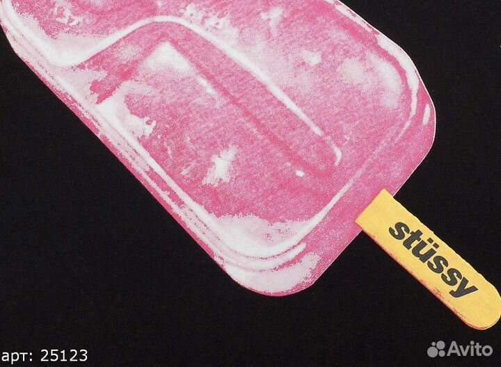 Футболка stussy pink ice cream черная