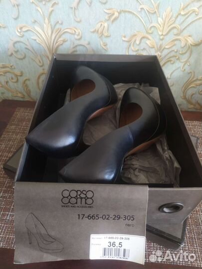 Туфли на высоком каблуке, кожа, р.36.5
