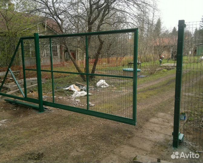 Откатные ворота для 3D забора