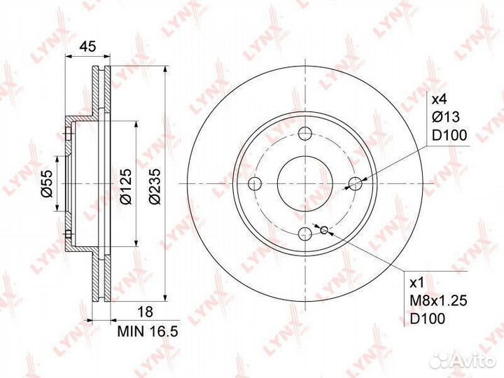 Диск тормозной перед KIA avella (KBA1) 1.3