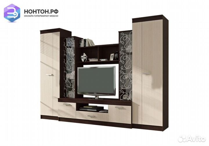 Гостиная Атлантида 4 дуб беленый / венге