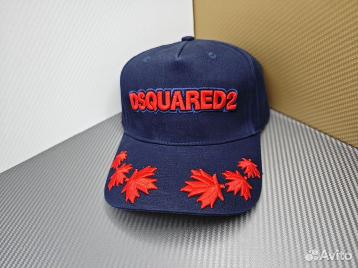 Бейсболка Dsquared 2 синяя с красным лого