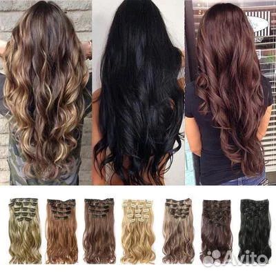 Волосы хвосты пряди на заколках новые