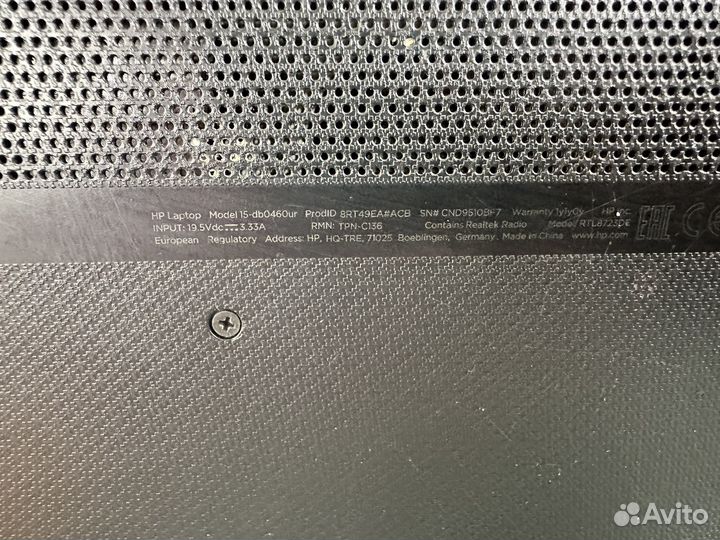 Ноутбук hp 15-db0460ur