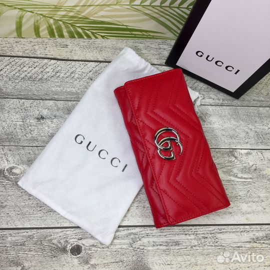 Gucci Клатч Портмоне Кошелек Красный